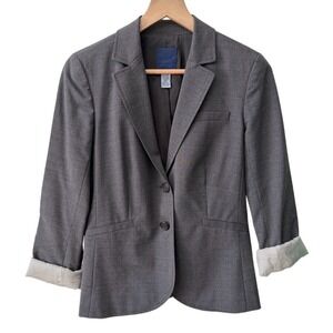 J.Crew Blazer 4T Gray Wool Blend Stretch‎ Two-Button Tailored Jacket